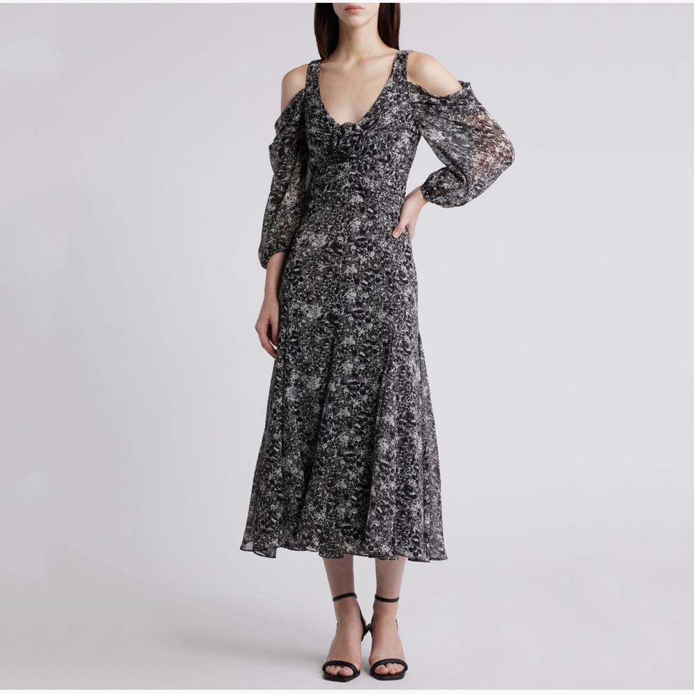 Likely Rayna Floral Cold Shoulder A-Line Dress